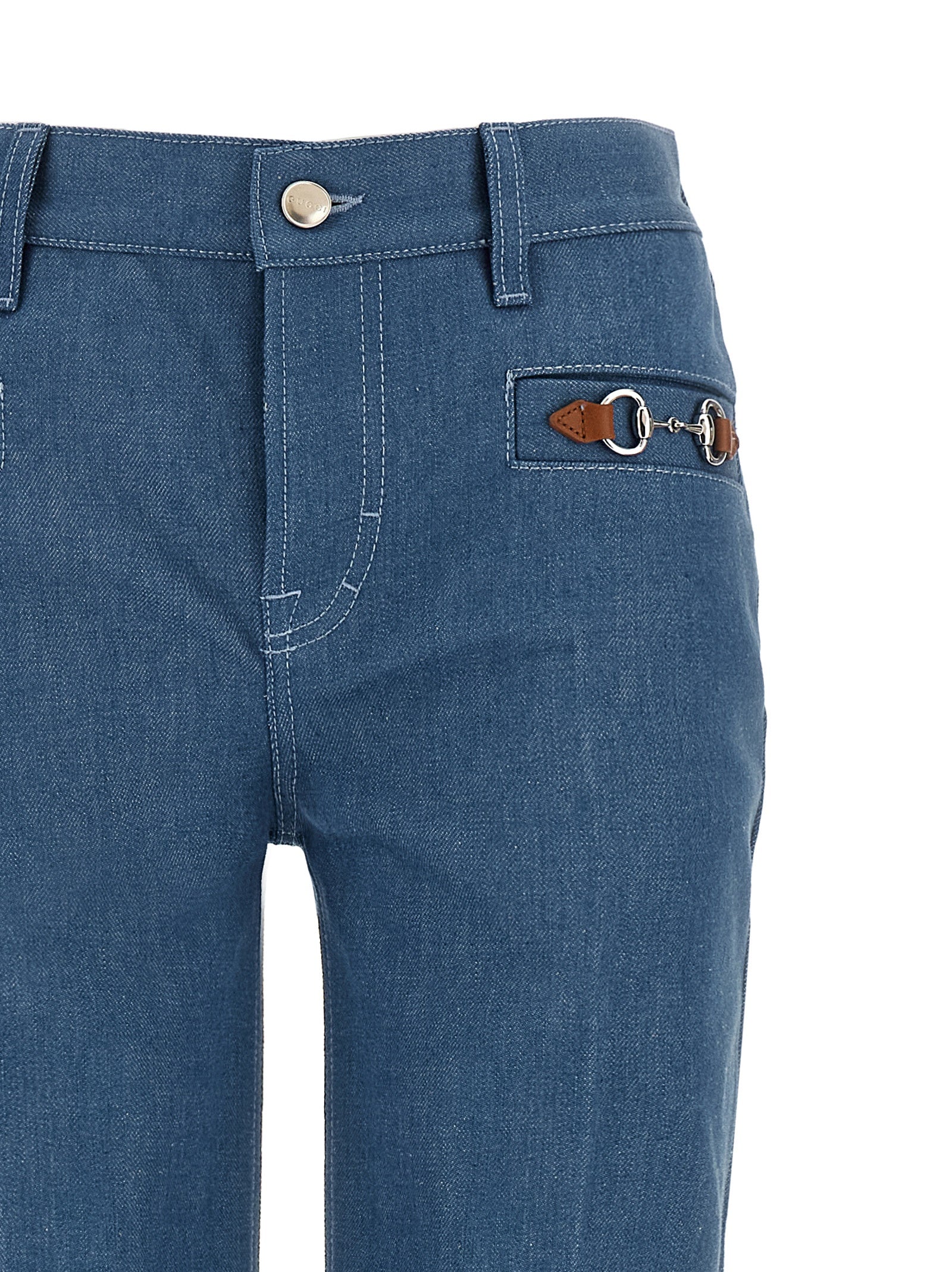 Gucci Blaue Jeans aus Baumwolle im geraden Schnitt