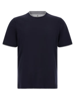 Brunello Cucinelli Blaues Baumwoll-T-Shirt