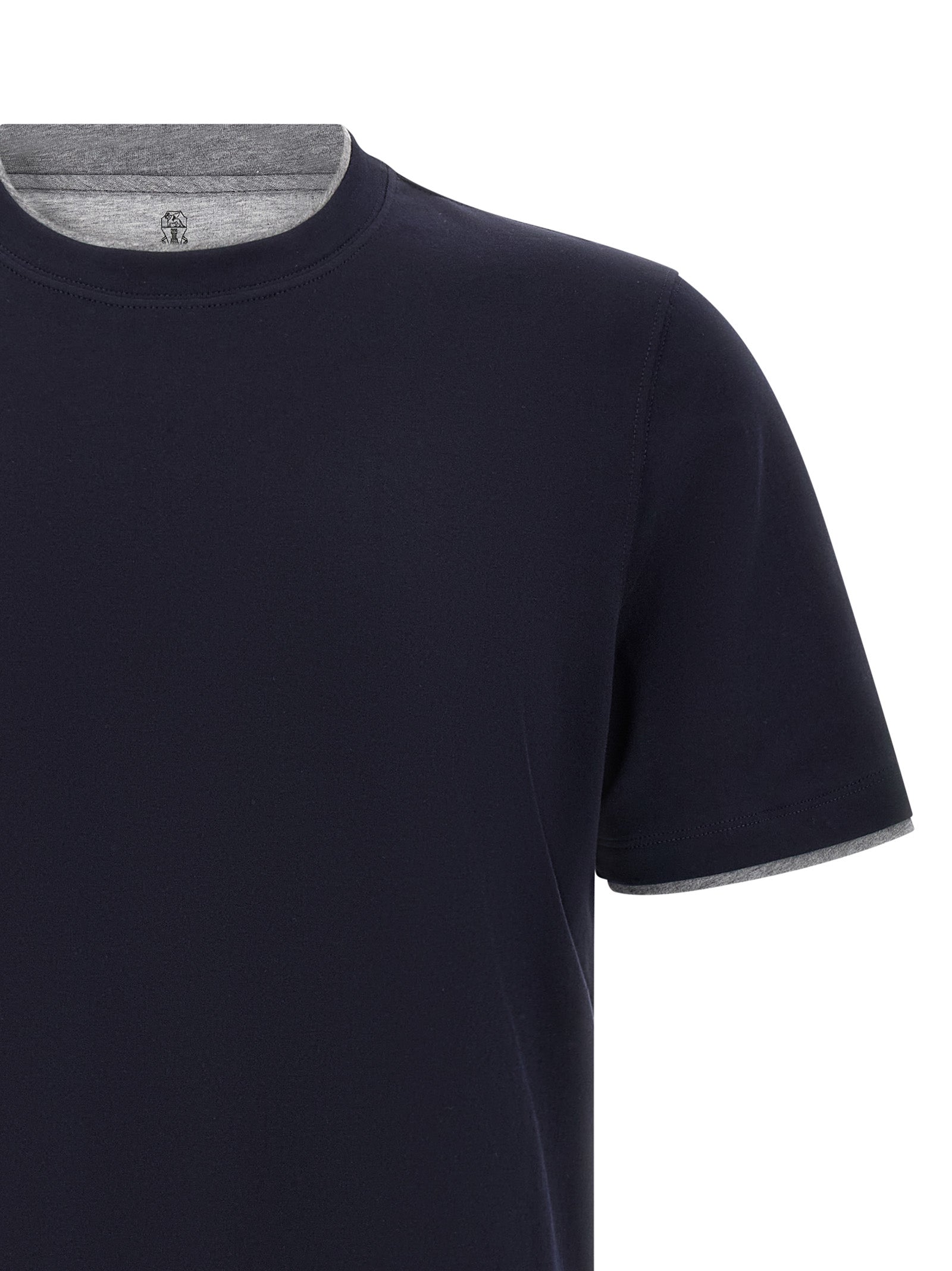 Brunello Cucinelli Blaues Baumwoll-T-Shirt