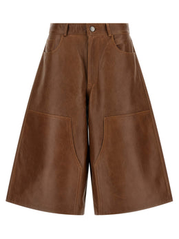 Haikure Braune Lammleder-Bermudashorts
