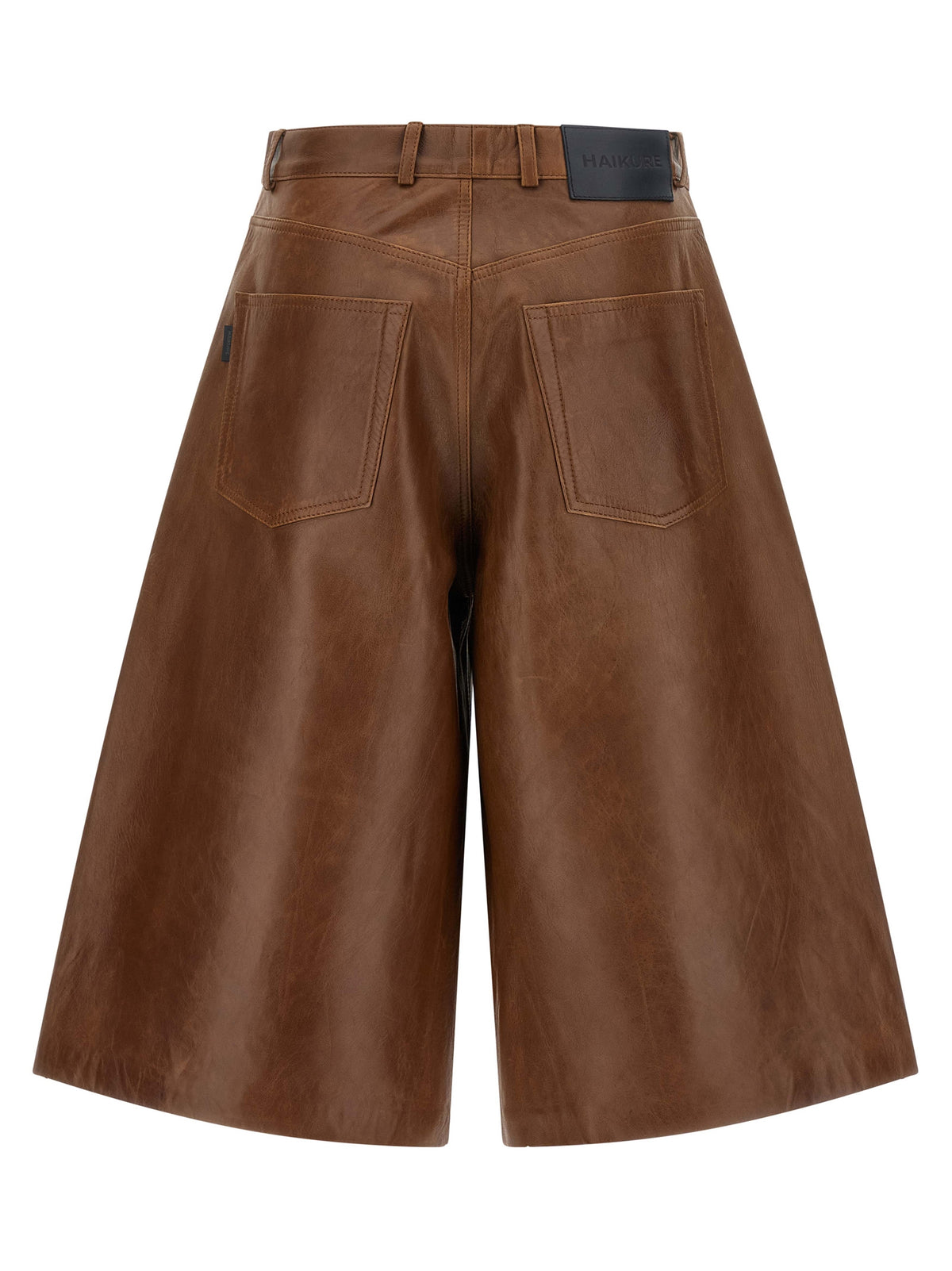 Haikure Braune Lammleder-Bermudashorts