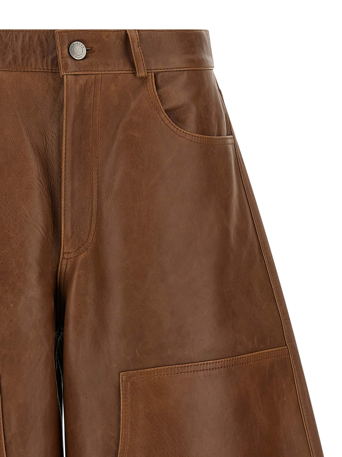 Haikure Braune Lammleder-Bermudashorts
