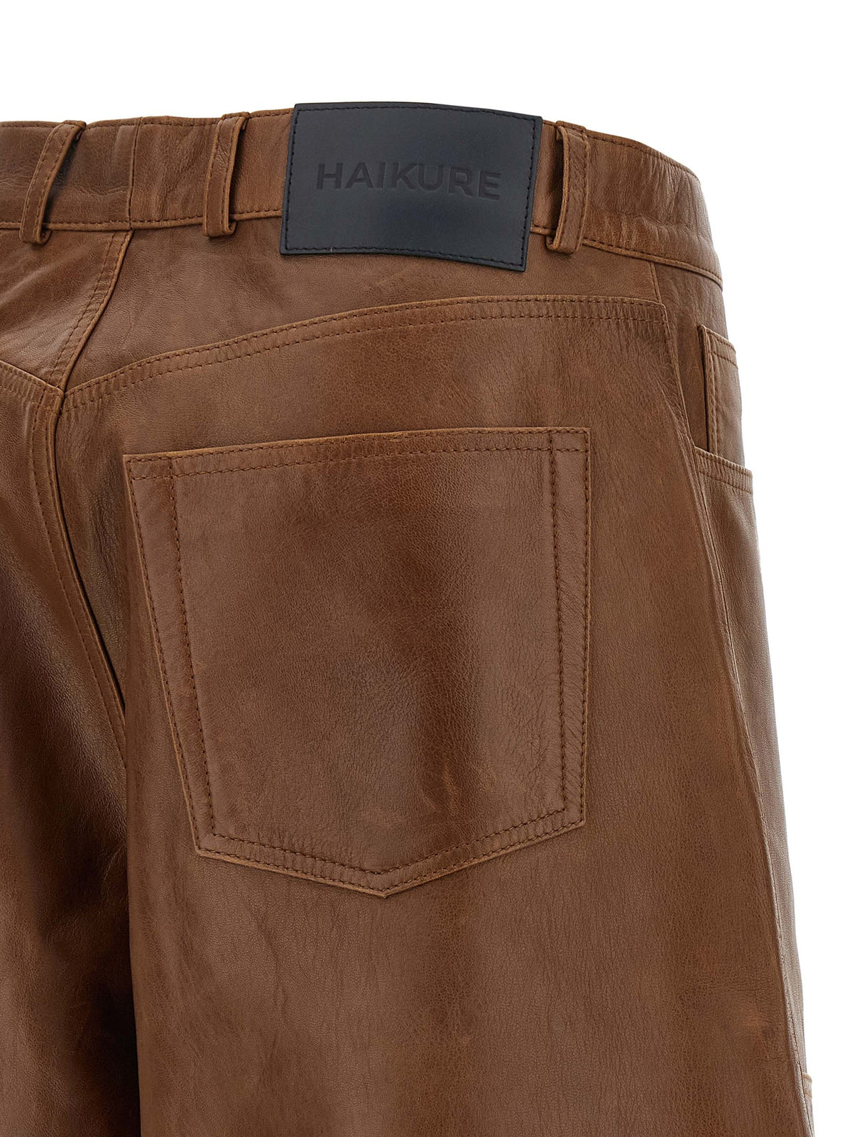 Haikure Braune Lammleder-Bermudashorts