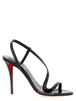 Christian Louboutin Schwarze Stiletto-Sandalen aus Kalbsleder