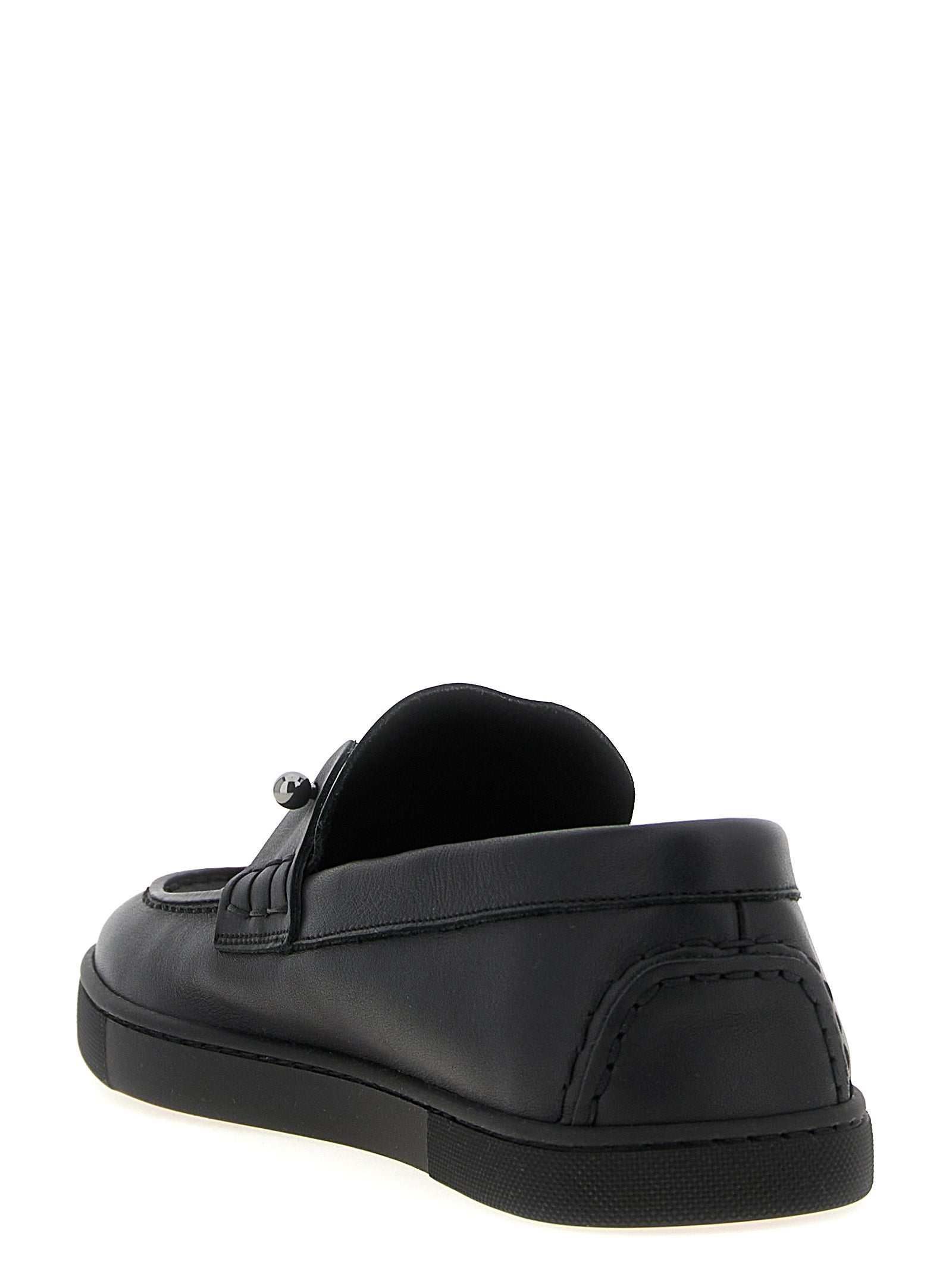 Christian Louboutin Schwarze Loafer aus Kalbsleder zum Hineinschlüpfen