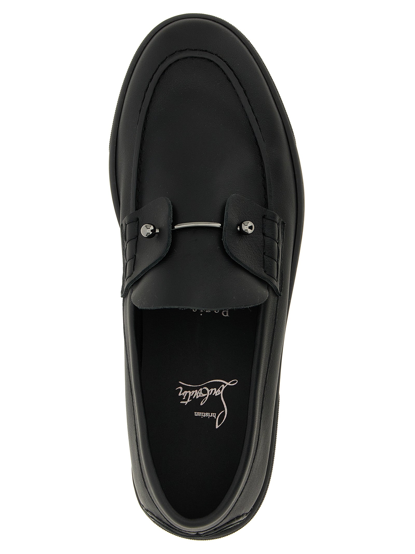 Christian Louboutin Schwarze Loafer aus Kalbsleder zum Hineinschlüpfen