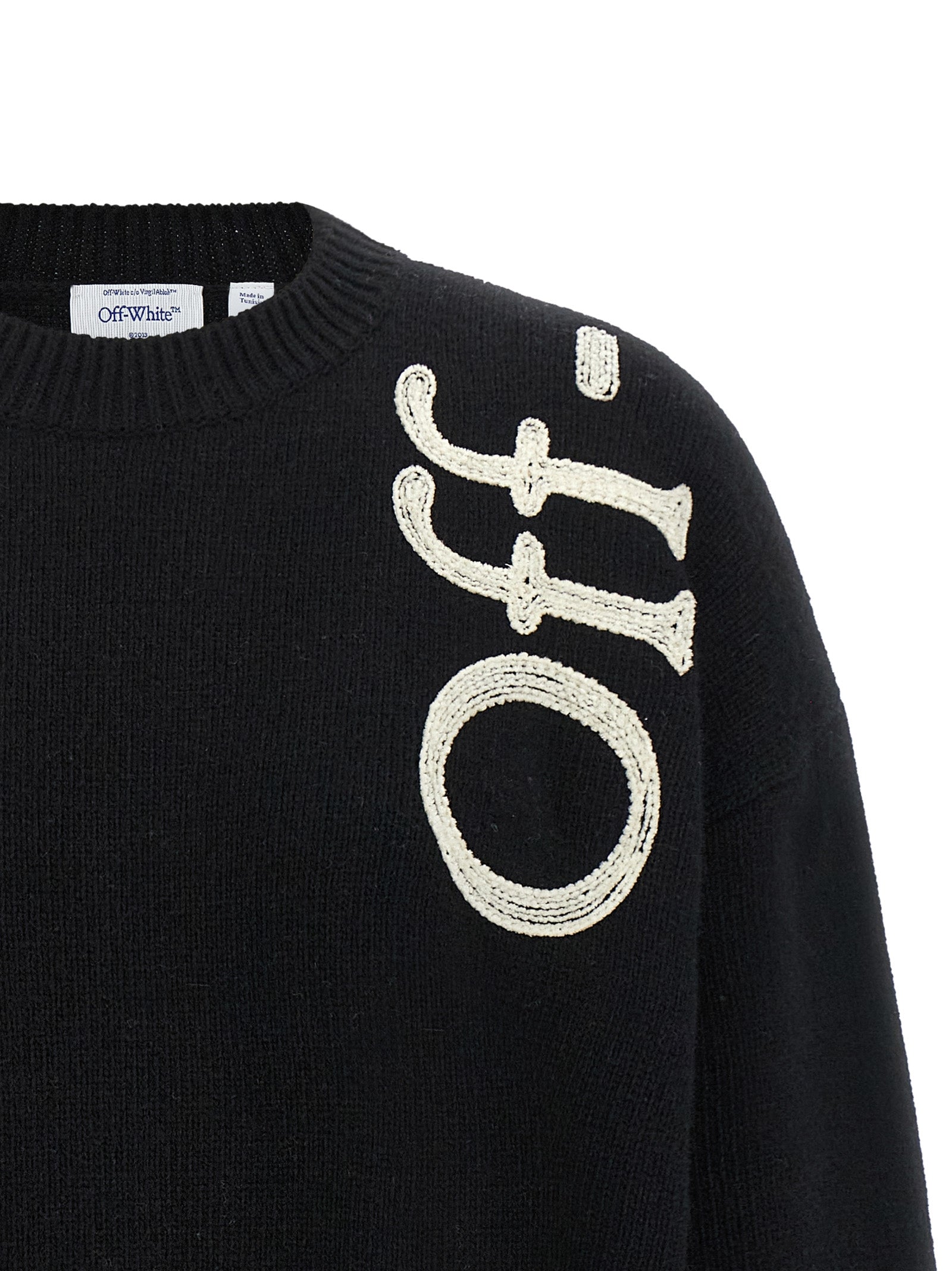 Off-White Zweifarbige Wollstrickjacke