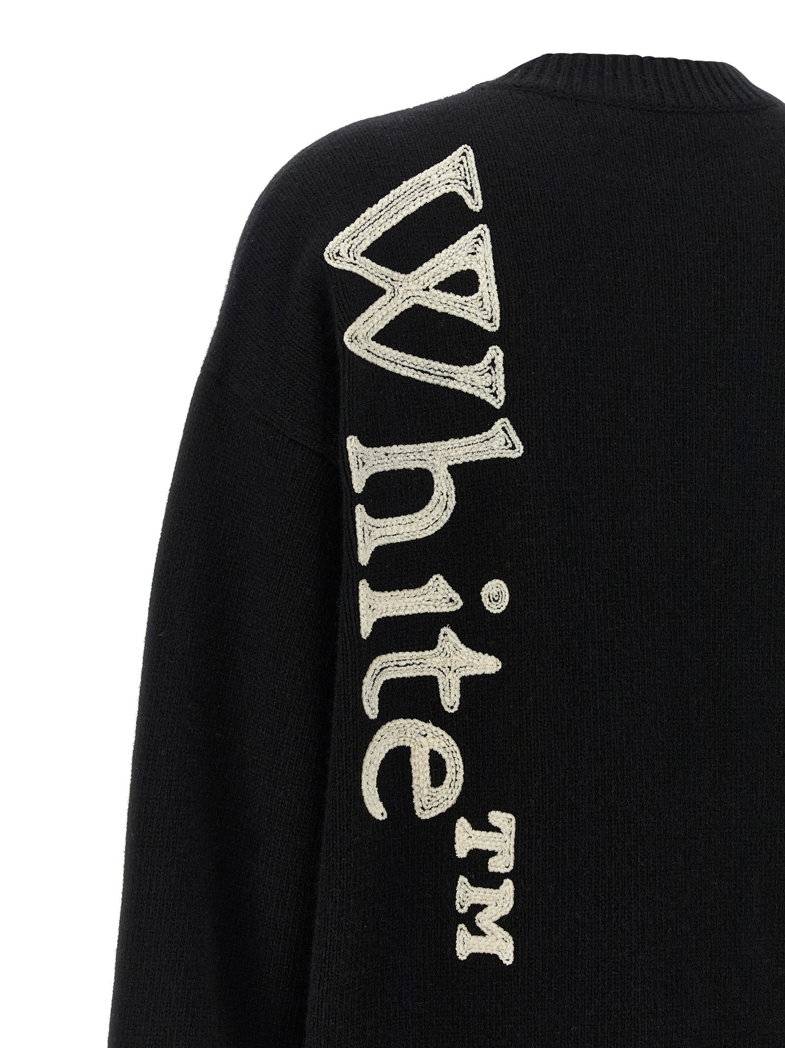Off-White Zweifarbige Wollstrickjacke