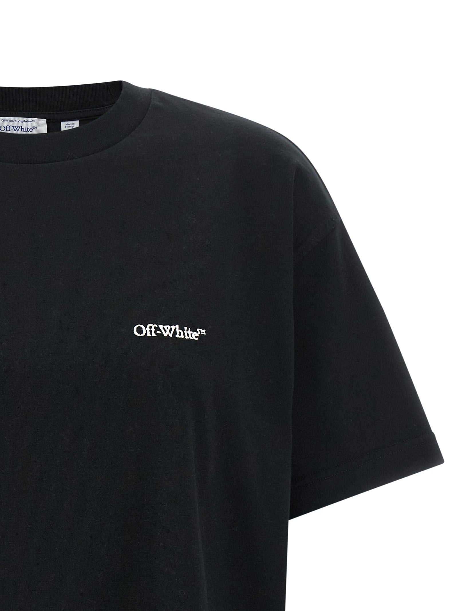 Off-White Schwarzes Baumwoll-T-Shirt