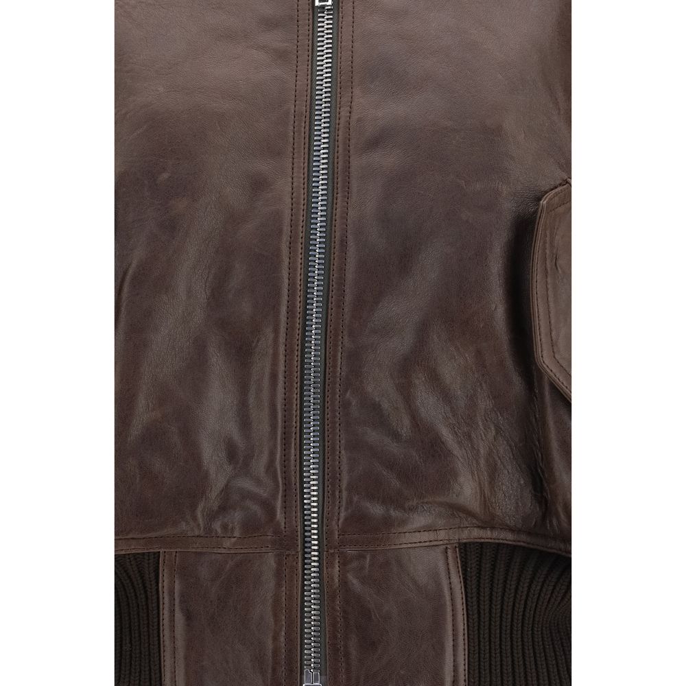 Rick Owens Brauner Kalbsleder Bos Taurus Bomber