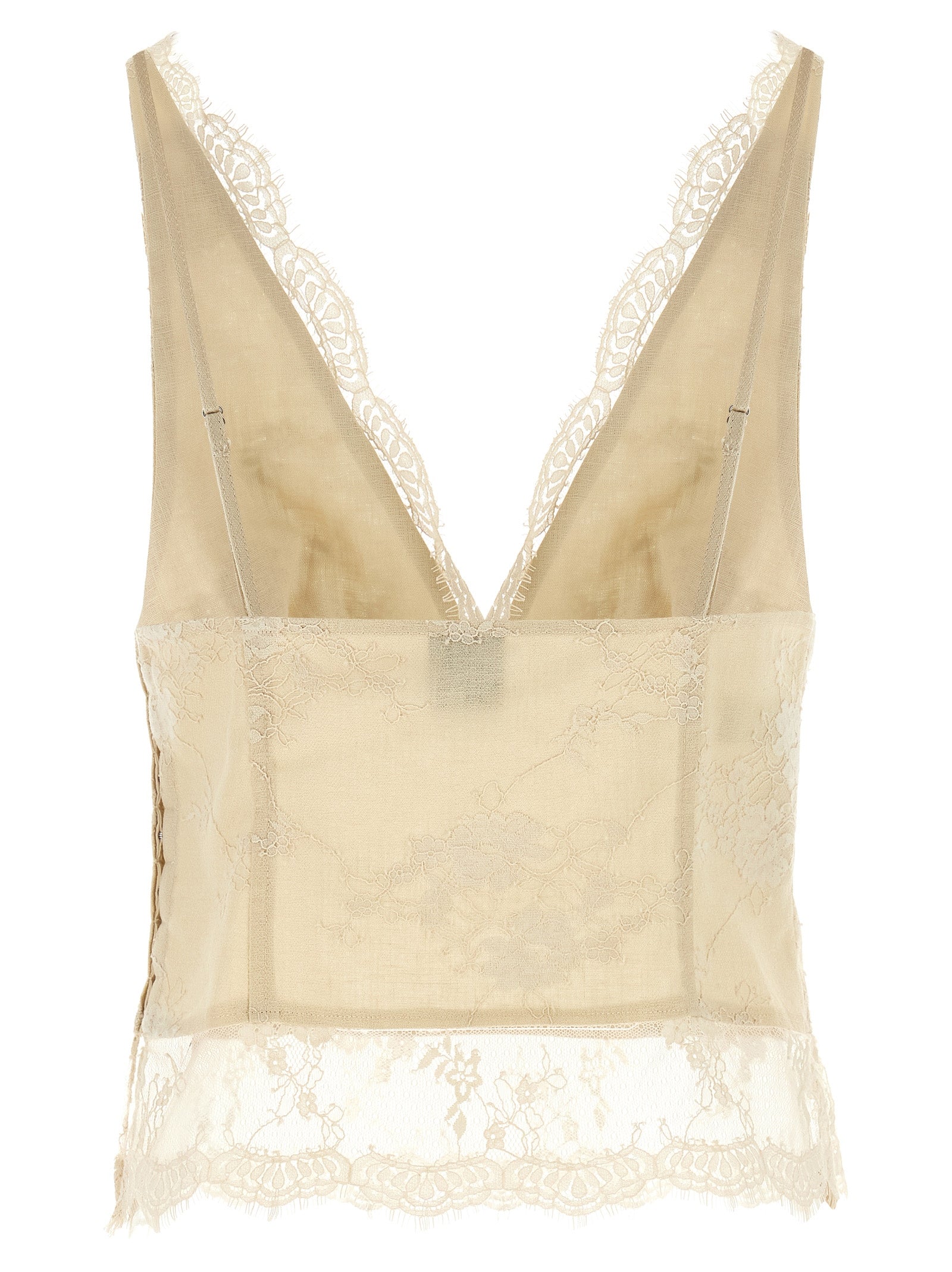 PINKO Beige Leinen-Tanktops