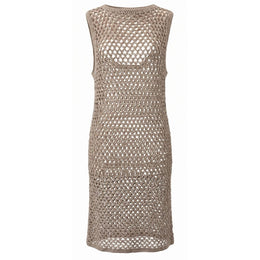 Malo Beige Baumwollkleid für Damen