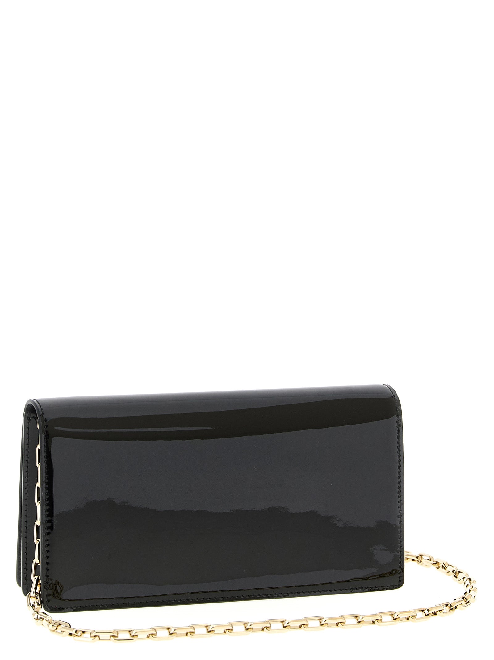 Christian Louboutin Schwarze Kalbsleder-Clutch