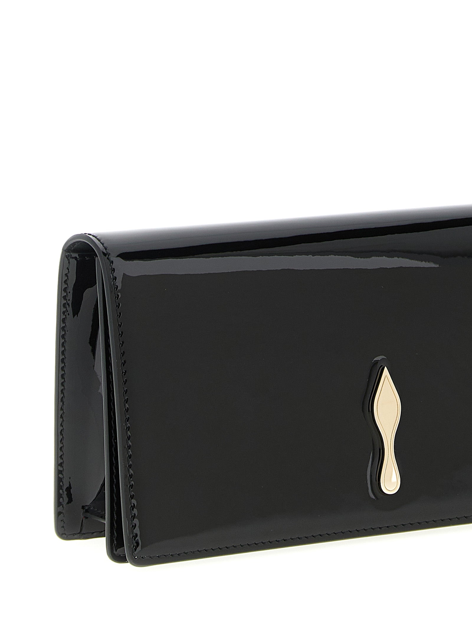 Christian Louboutin Schwarze Kalbsleder-Clutch