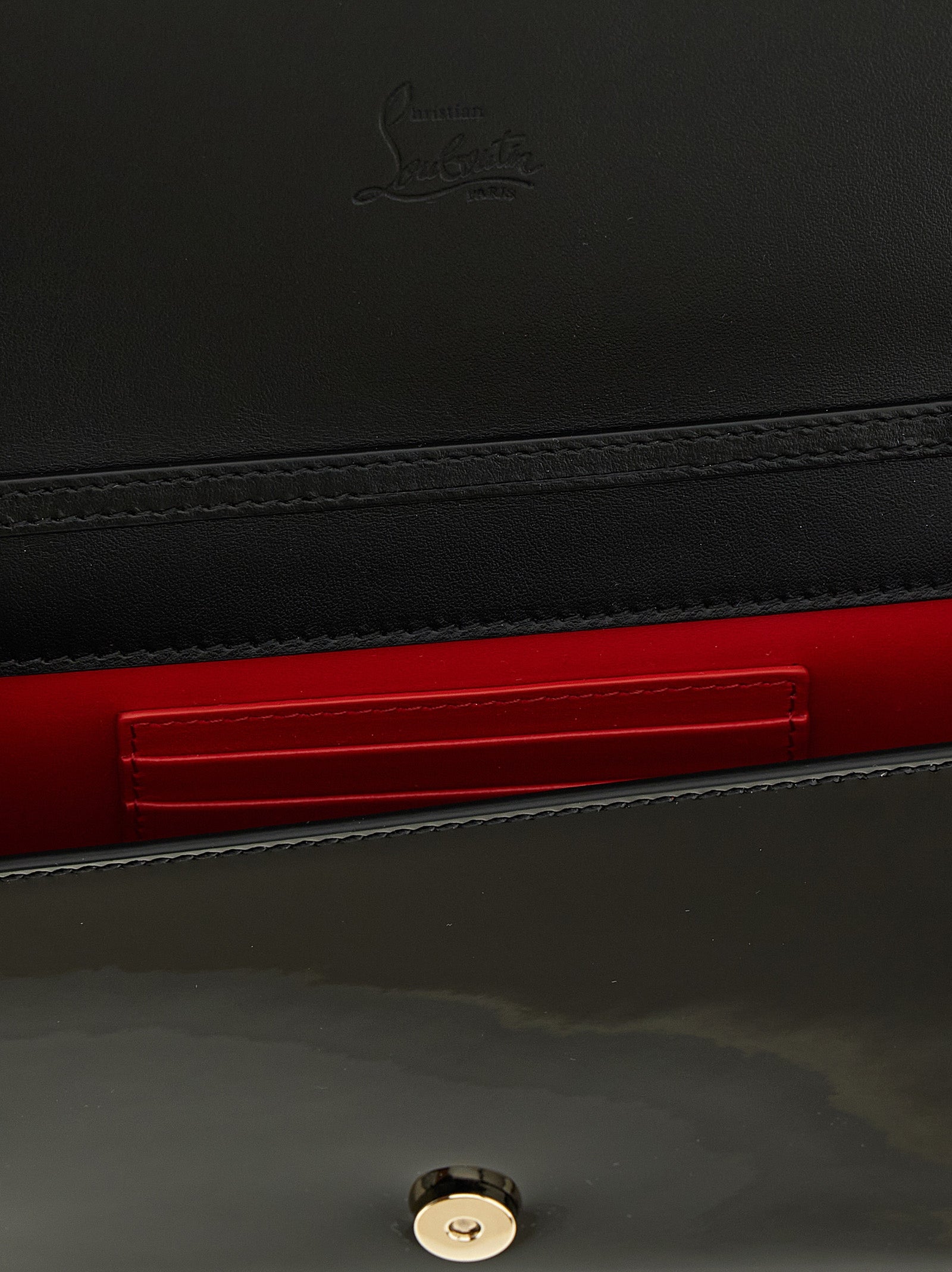 Christian Louboutin Schwarze Kalbsleder-Clutch