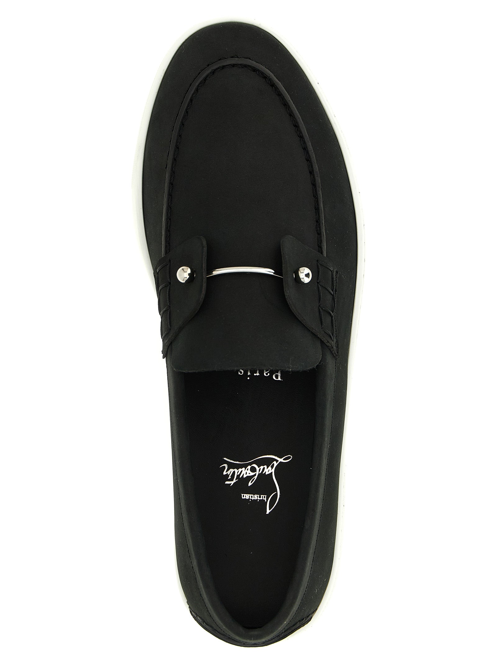 Christian Louboutin Schwarze Loafer aus Kalbsleder zum Hineinschlüpfen