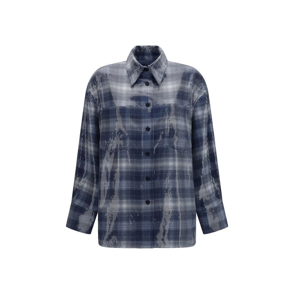 PINKO Blaues Hemd mit Muster aus Polyester
