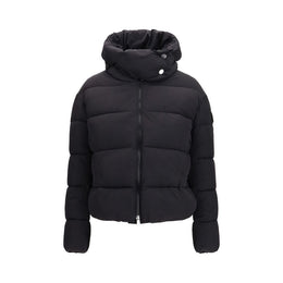 PINKO Schwarze Nylon-Jacke in voller Länge