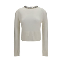 PINKO Weißes Sweatshirt aus Wolle Oves Aries