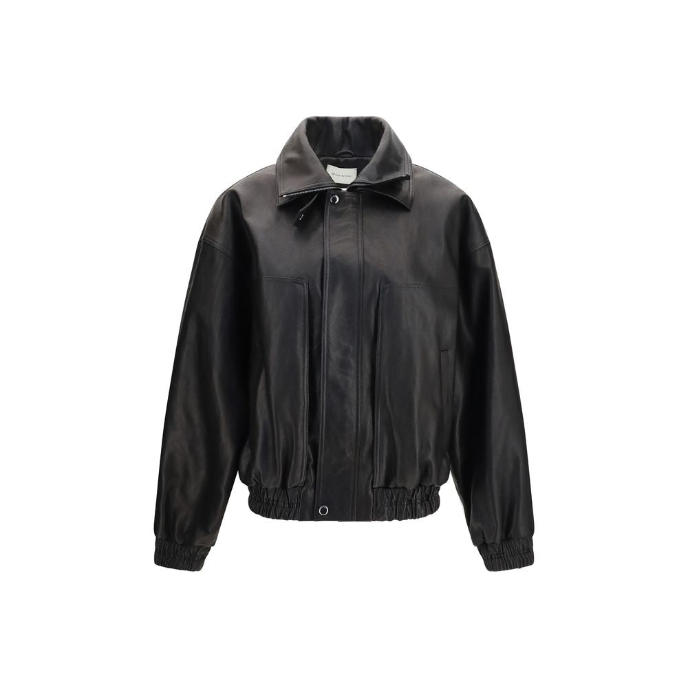 Magda Butrym Schwarze Lammlederjacke