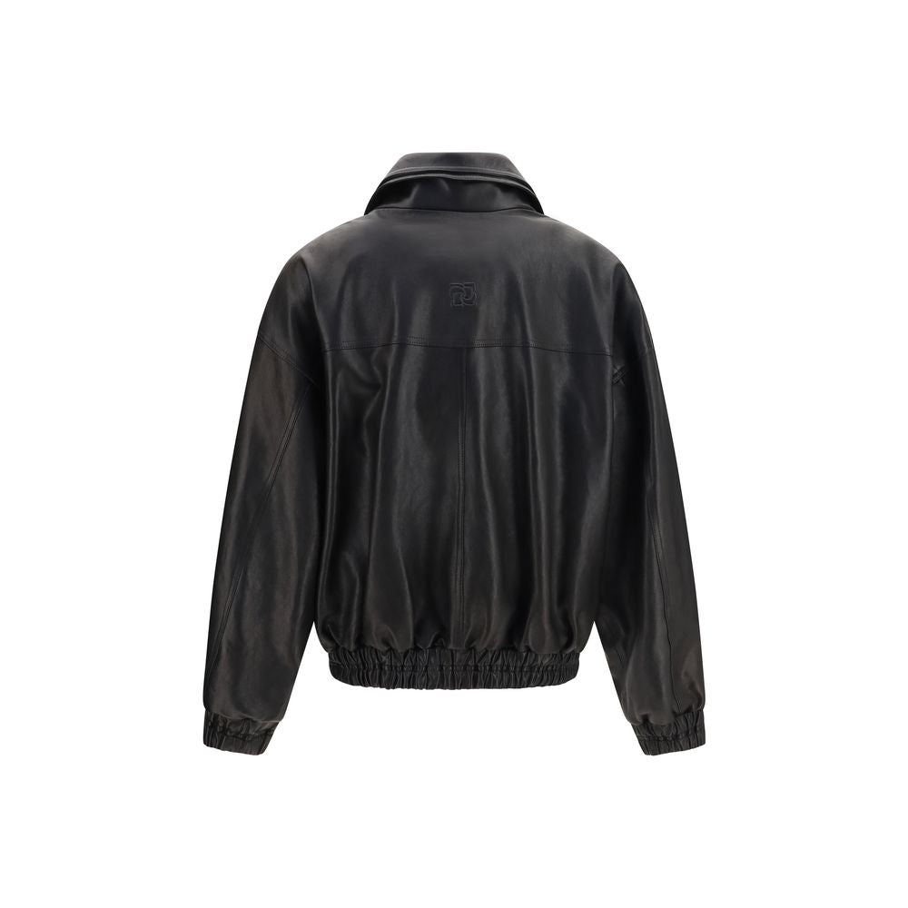 Magda Butrym Schwarze Lammlederjacke