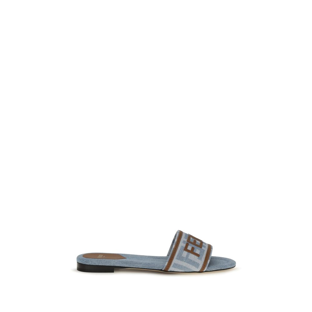 Fendi Blaue Sandalen aus Baumwolle
