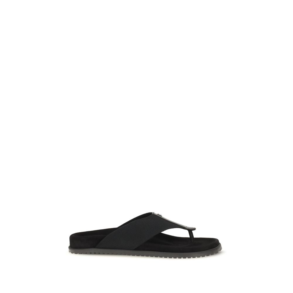 Dolce & Gabbana Schwarze Flip-Flop-Sandalen aus Polyester