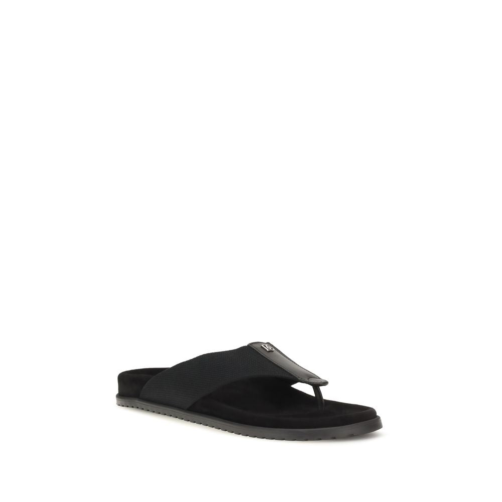 Dolce & Gabbana Schwarze Flip-Flop-Sandalen aus Polyester