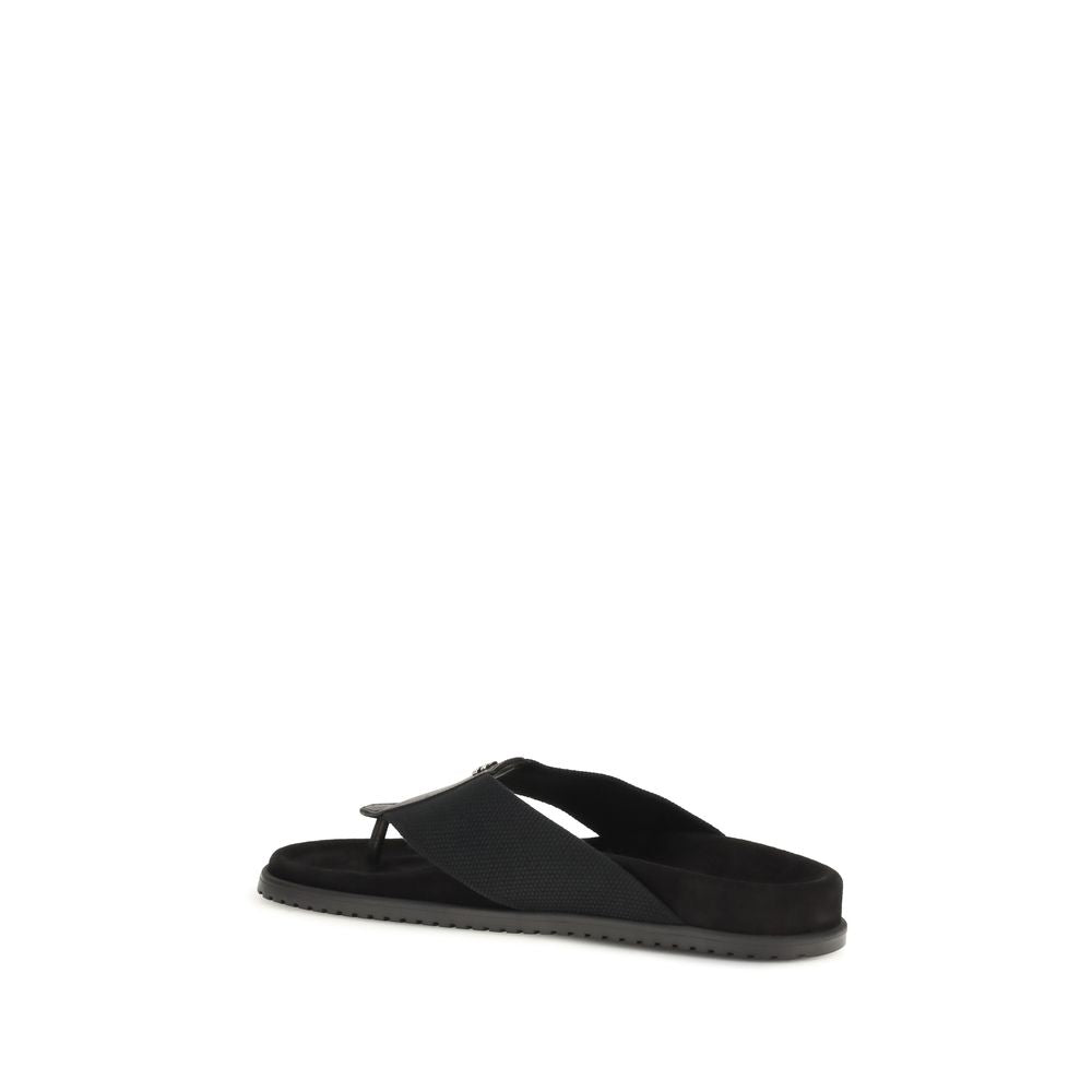 Dolce & Gabbana Schwarze Flip-Flop-Sandalen aus Polyester