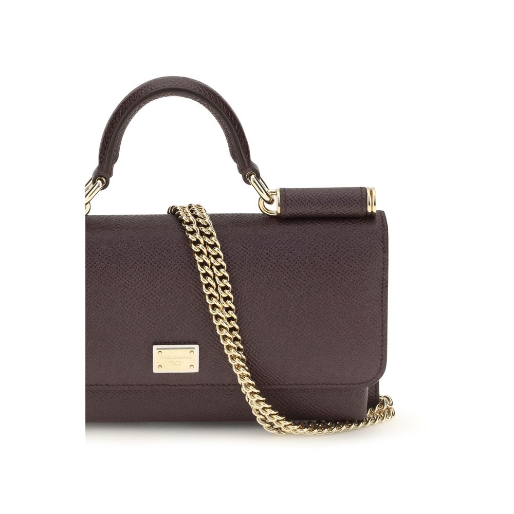 Dolce & Gabbana Braune Kalbsleder Bos Taurus Schultertasche