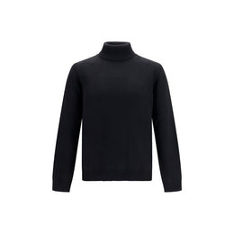Roberto Collina Schwarzer Wollpullover Aries Turtleneck