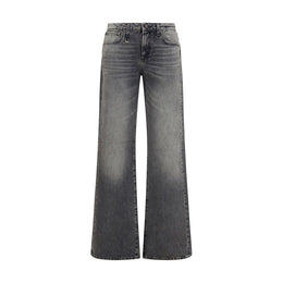 R13 Graue Jeans aus Baumwolle im geraden Schnitt
