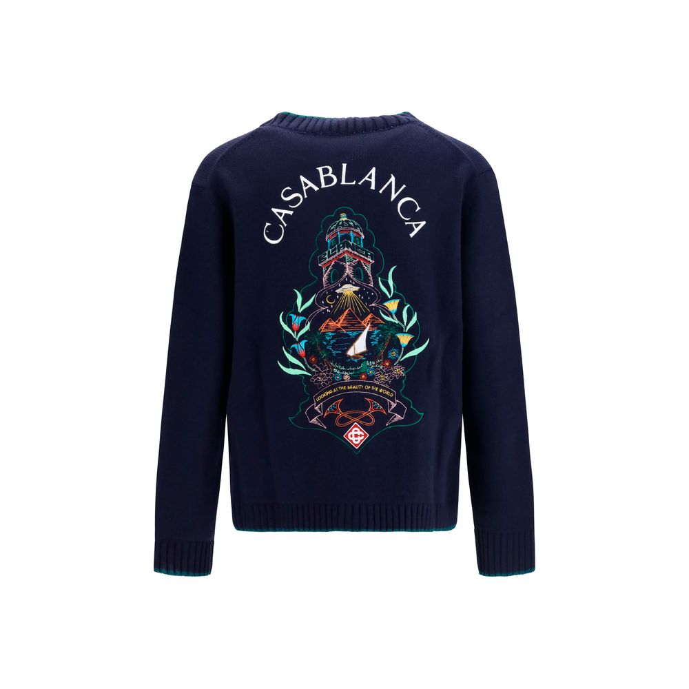 Casablanca Blauer Wollcardigan Oves Aries