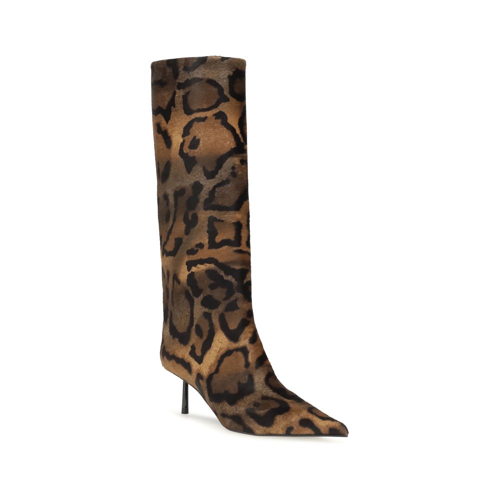 LE SILLA Braune Haar-Stiefel mit hohem Absatz