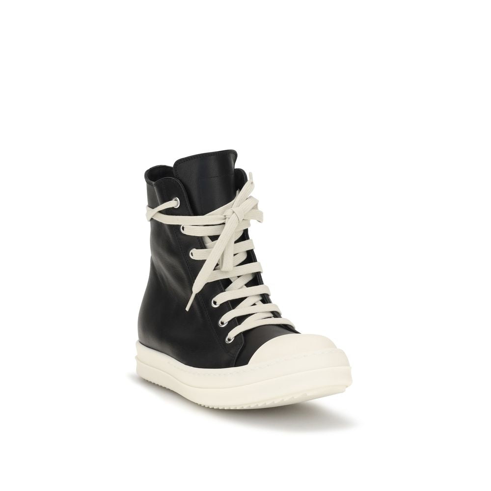 Rick Owens Schwarze Bos Taurus Kalbsleder High-Top-Sneaker