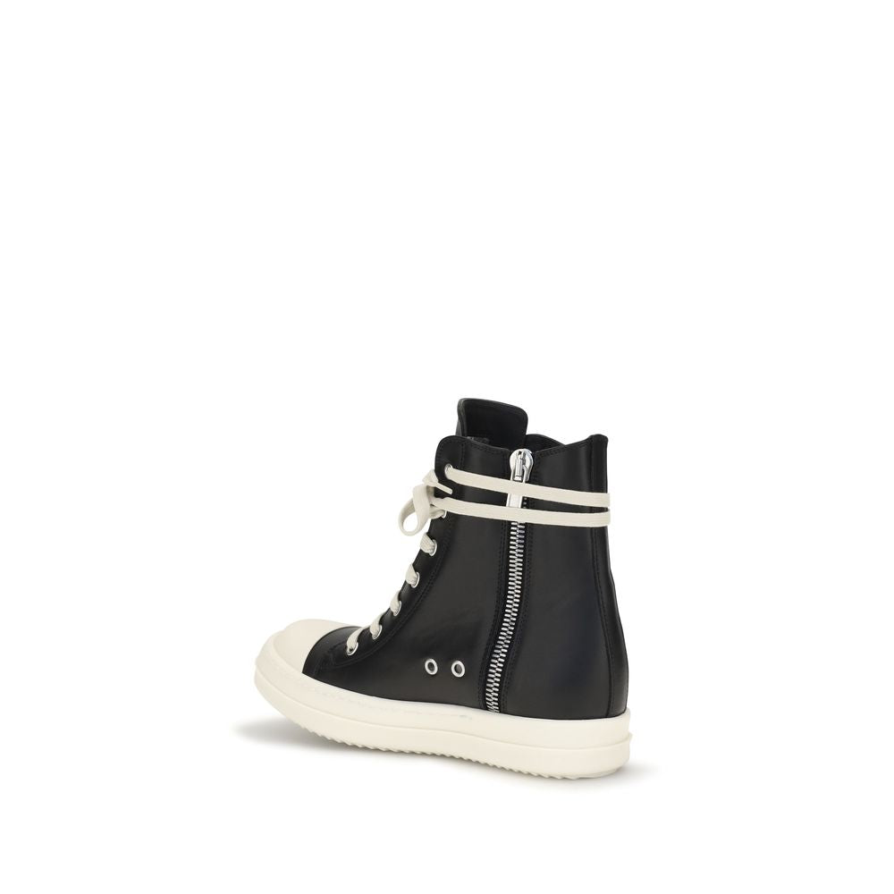Rick Owens Schwarze Bos Taurus Kalbsleder High-Top-Sneaker