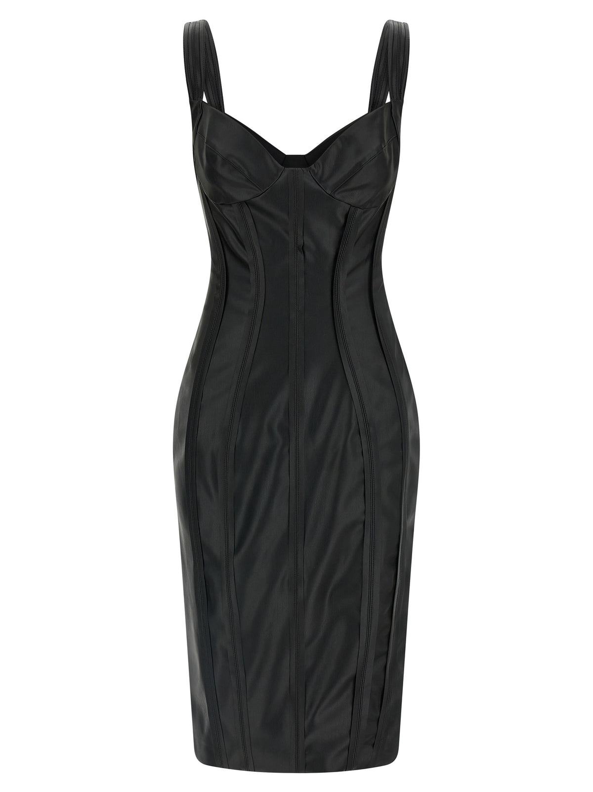 Elisabetta Franchi Schwarzes Midikleid aus Viskose