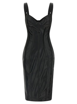Elisabetta Franchi Schwarzes Midikleid aus Viskose