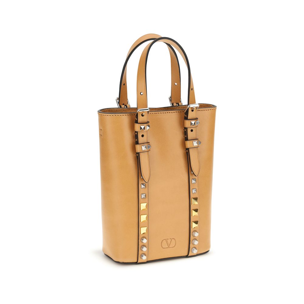 Valentino Garavani Beige Kalbsleder Bos Taurus Schultertasche