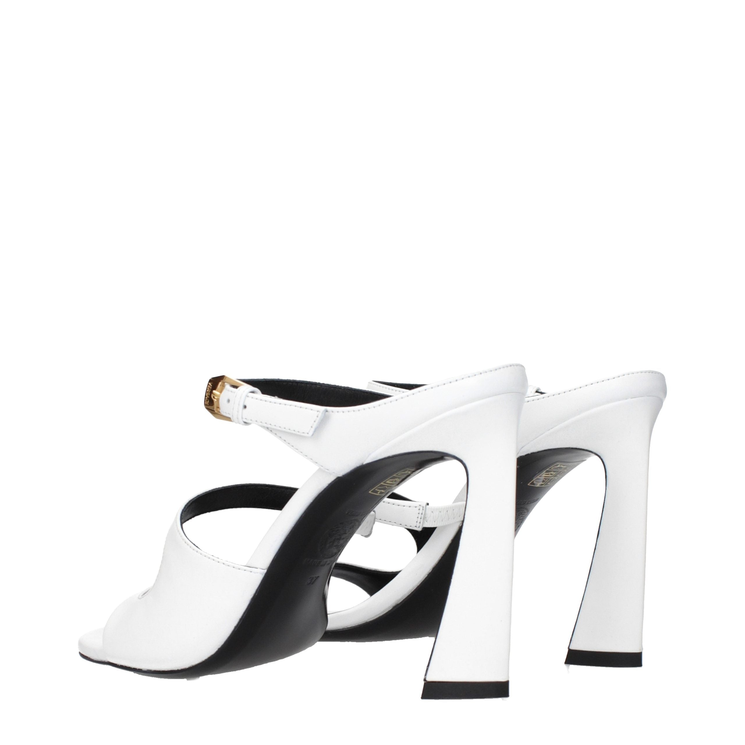 Versace Weiße Leder-Stiletto-Sandalen