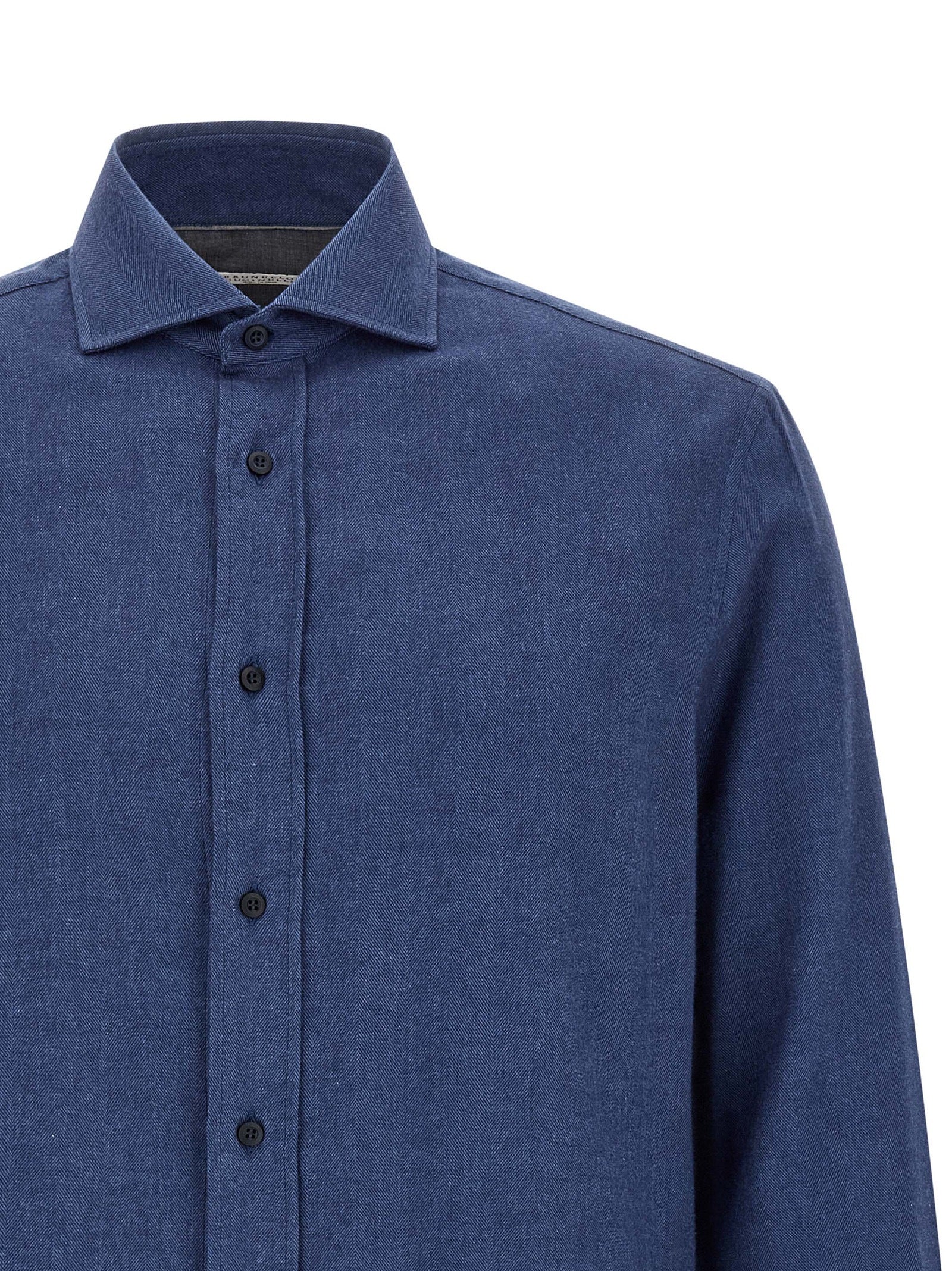 Brunello Cucinelli Blaue Baumwollbluse