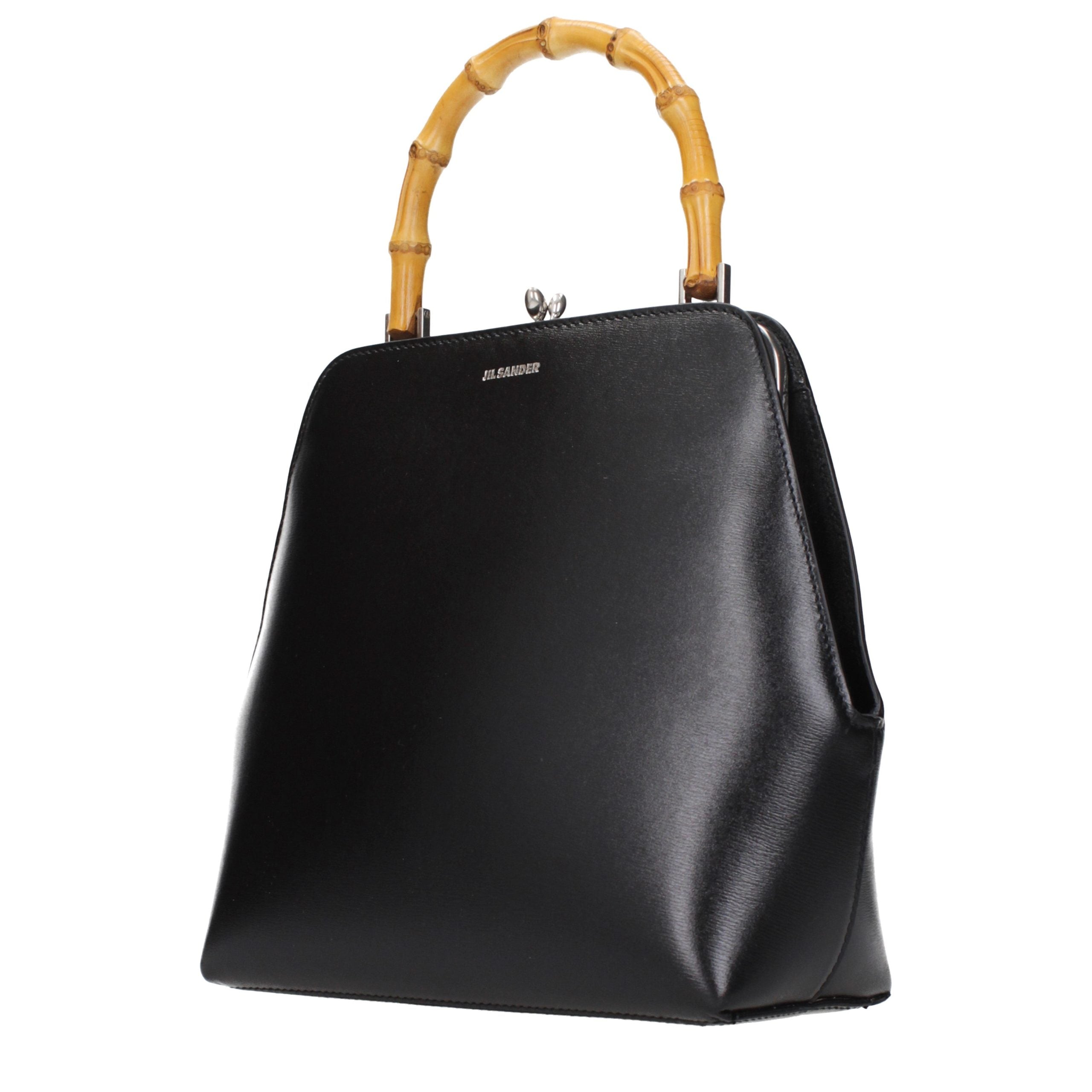 Jil Sander Schwarze Lederhandtasche