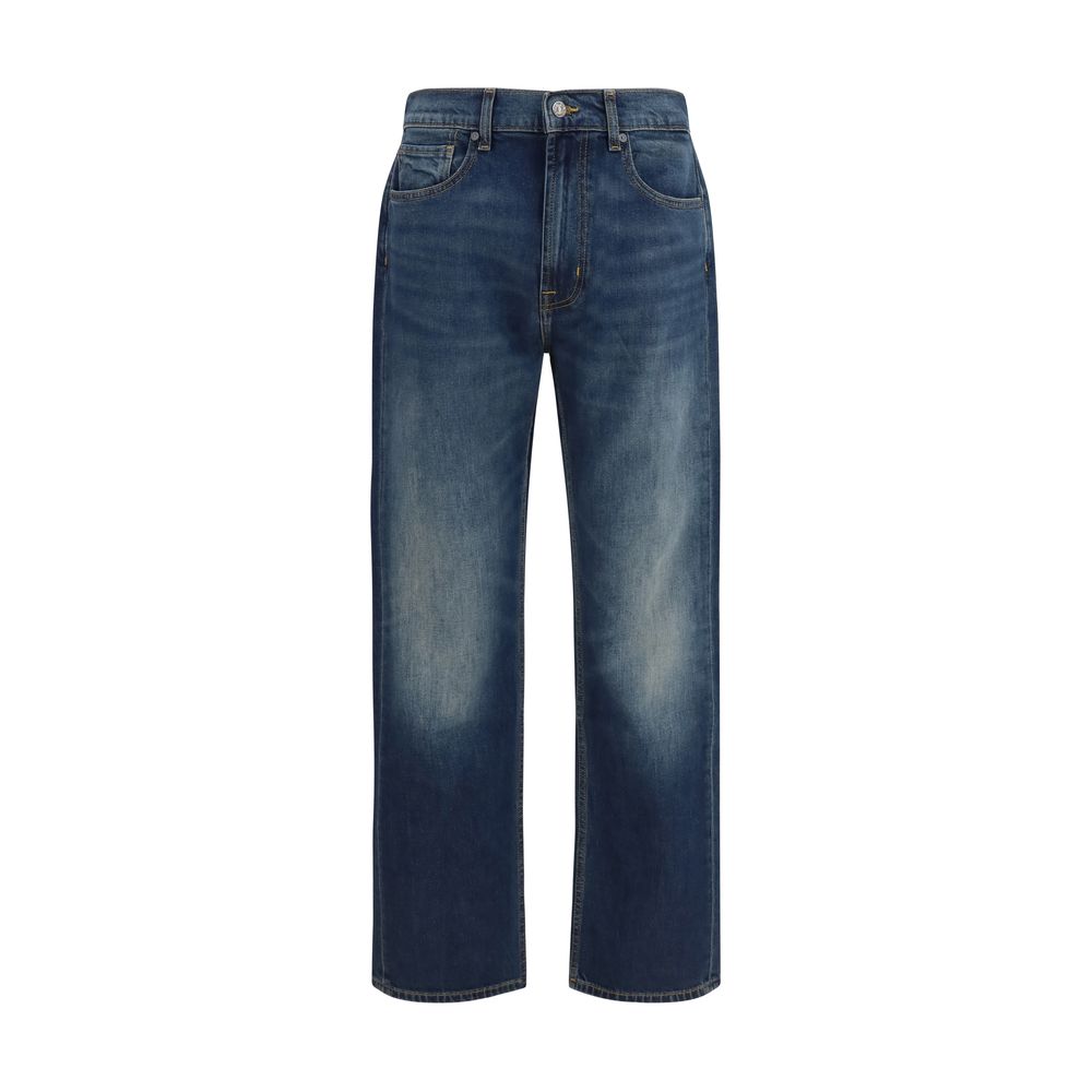 7FOR Blaue Jeans aus Baumwolle im geraden Schnitt