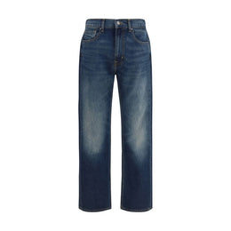 7FOR Blaue Jeans aus Baumwolle im geraden Schnitt