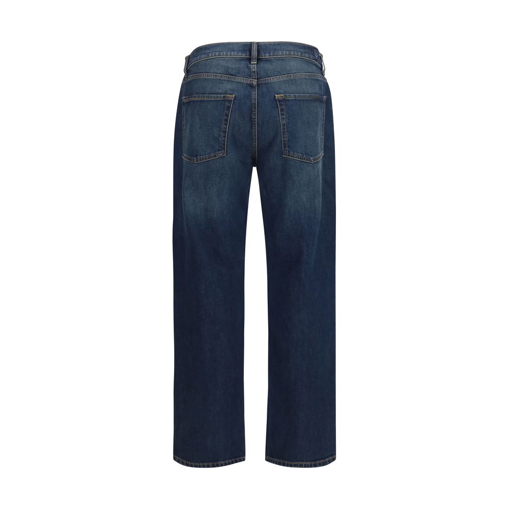 7FOR Blaue Jeans aus Baumwolle im geraden Schnitt