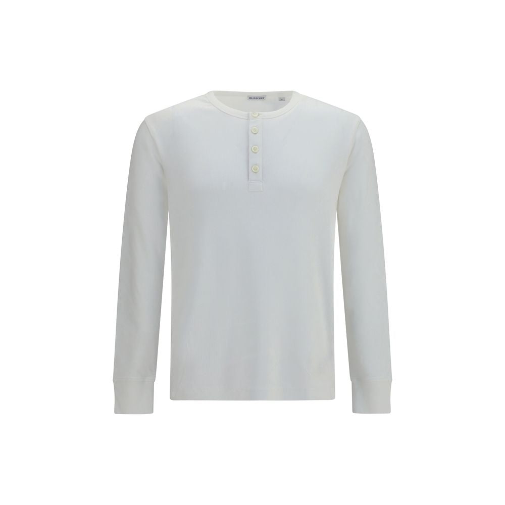 Burberry Weißes Langarm-T-Shirt aus Baumwolle