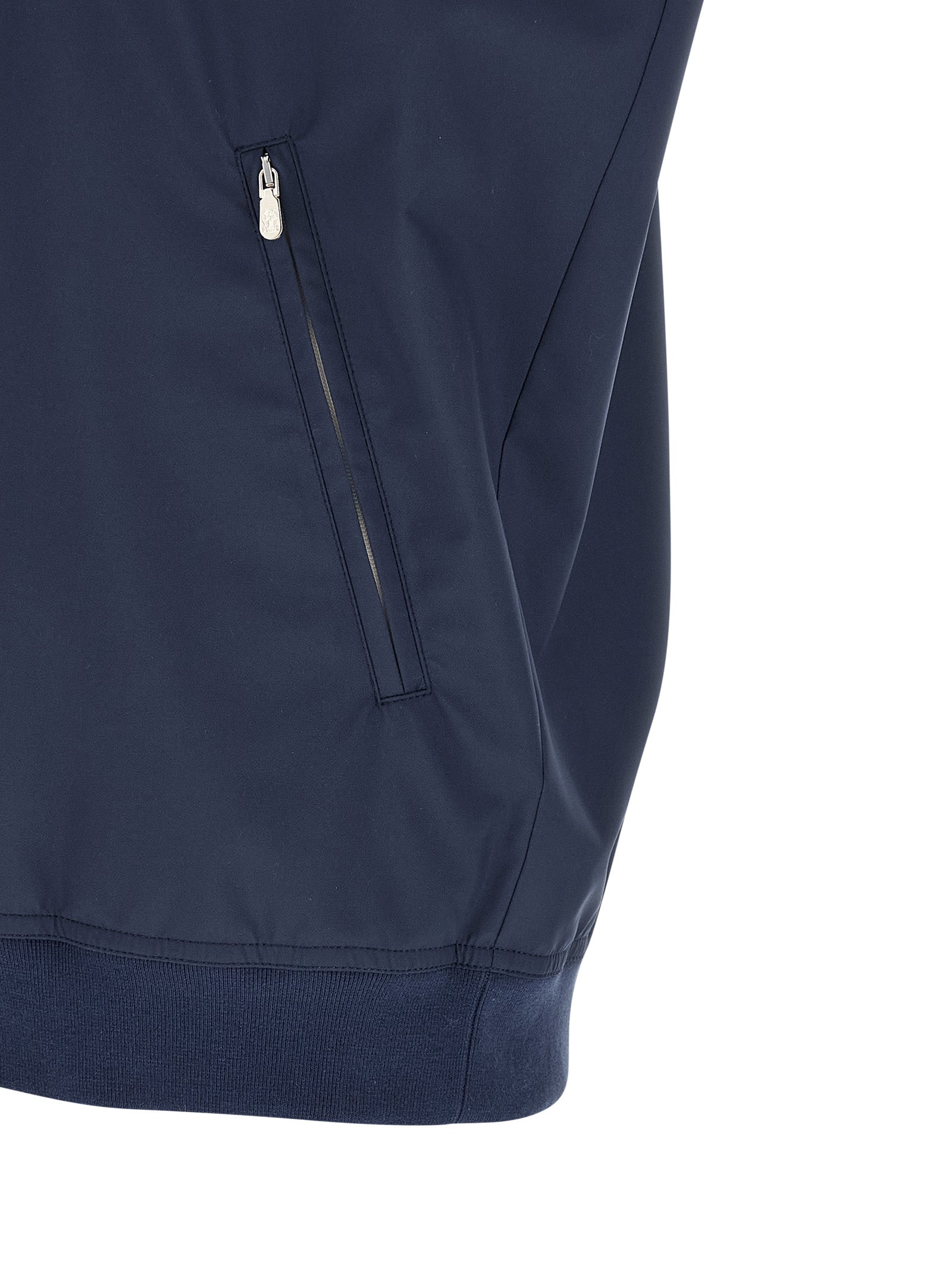 Brunello Cucinelli Ärmellose blaue Jacke aus Polyester