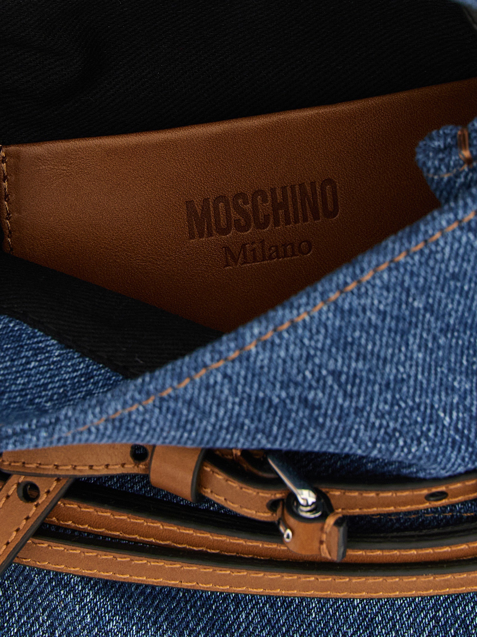 Moschino Blaue Baumwoll-Handtasche