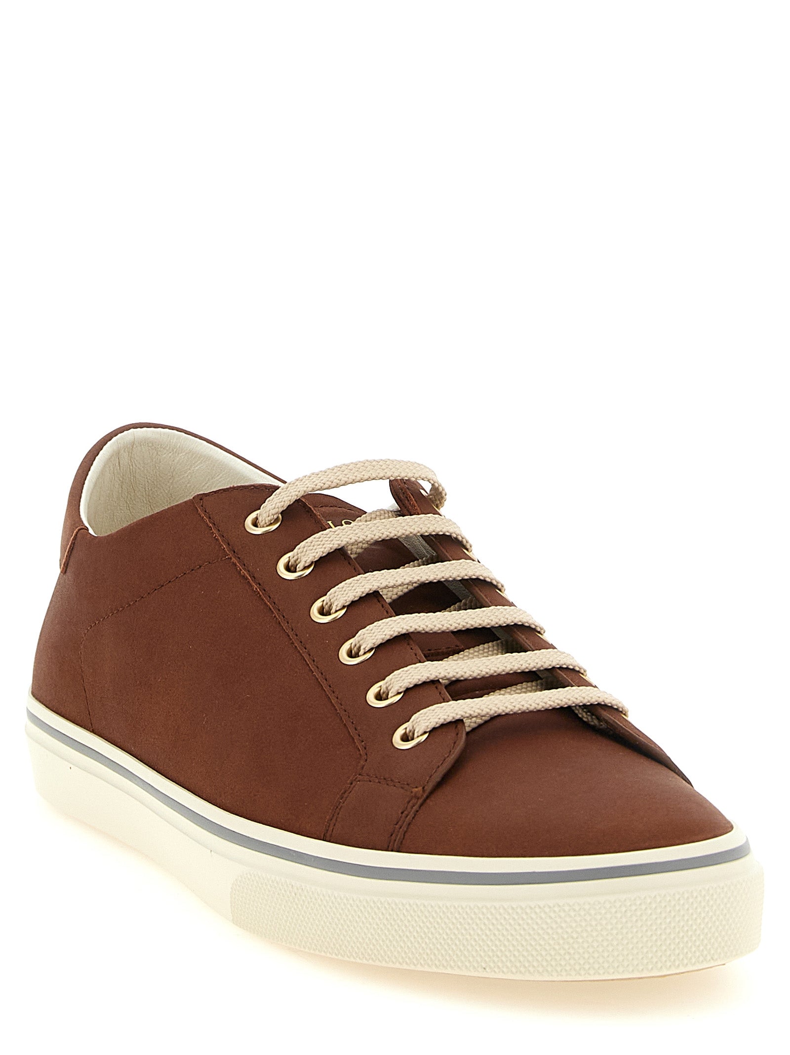 Brunello Cucinelli Sneakers aus braunem Kalbsleder