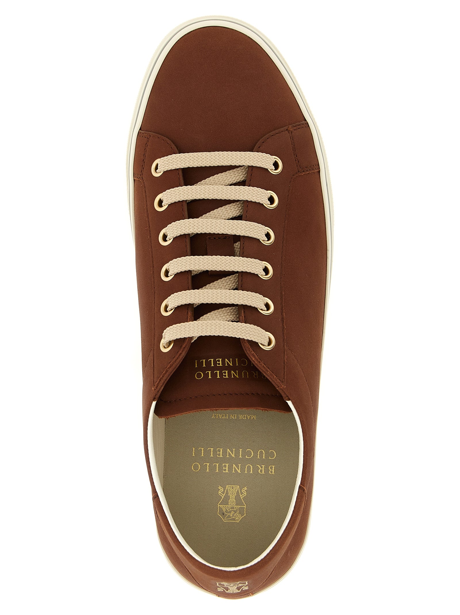 Brunello Cucinelli Sneakers aus braunem Kalbsleder